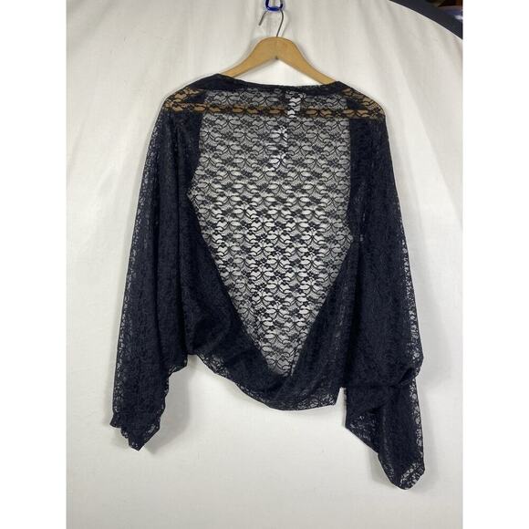 Logo Lori Goldstein Black Lace Pullover Layering Top Whimsigoth Y2K 2X 3X New - Picture 11 of 12